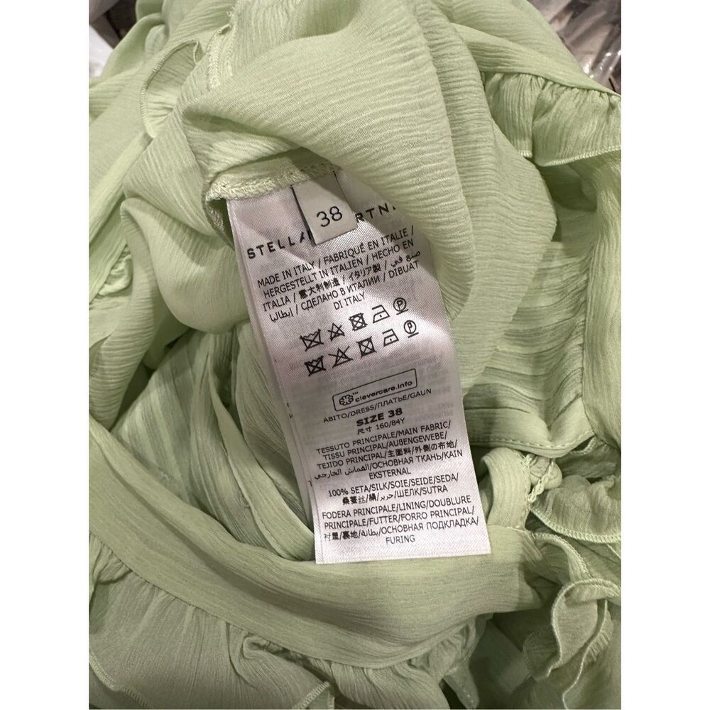 NWT Stella McCartney Tie-neck Ruffled Silk-Crepon Long Sleeve Gown US 2 $3300 - Picture 10 of 10